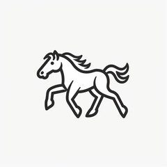 Horse outline icon - Equine line art on white background.