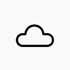 Cloud line icon, outline vector sign, linear style pictogram isolated on white. Symbol, logo illustration. Editable stroke. Pixel perfect