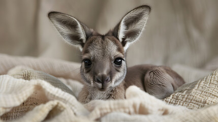 Attractive baby kangaroo greenhorn systems engineer  - obrazy, fototapety, plakaty