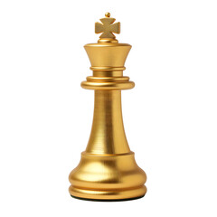 single golden chess pieces isolated on transparent background Generative Ai.