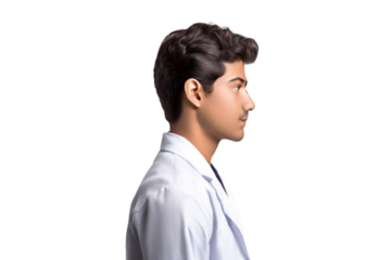man thinking transparent background