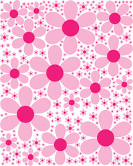 seamless pattern with pink flowers