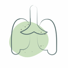 Icon Pulmonology. related to Medical Specialties symbol. Color Spot Style. simple design illustration