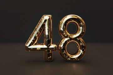 Number 48 in 3d style - obrazy, fototapety, plakaty