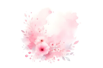 Pink Watercolor Leaf Flowers
