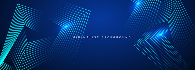 Abstract blue modern background with dynamic geometric shapes. - obrazy, fototapety, plakaty