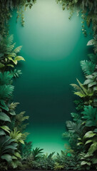 Lush gradient backdrop featuring tones of emerald green and forest green.