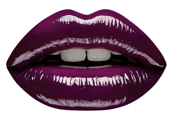 purple lips isolated on white
