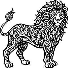 mandala animal - lion mandala coloring pages for kids and adults
