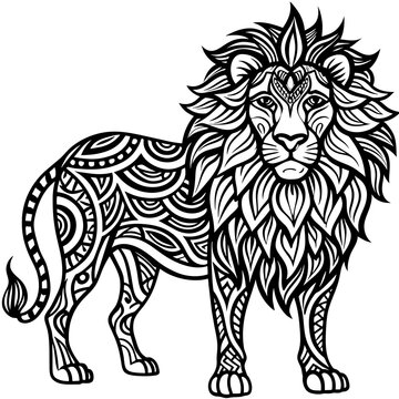 recommend clip art: mandala animal - lion mandala coloring pages for kids and adults