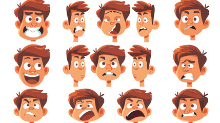 Set of Avatars with expression. Joy laughter sorrow style
