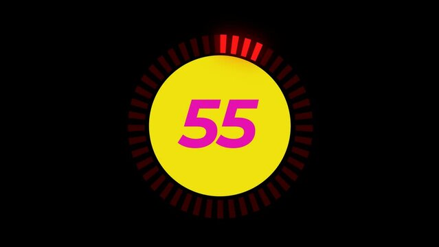 time counter one minute. countdown from 60 to 0	
