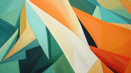 a colorful art piece with triangles