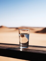 a glass of water on a table - obrazy, fototapety, plakaty