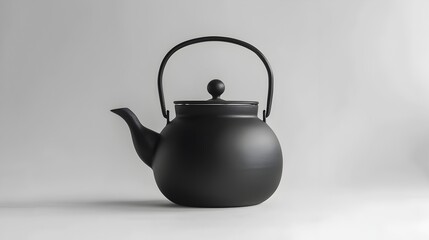 Minimalist Black Tea Kettle Exuding Contemporary Kitchen Elegance