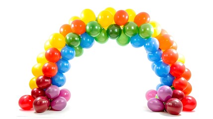 Colorful Balloon Arch in Rainbow Shape for Festive Events and