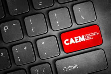 CAEM - Center for the Advancement of Energy Markets acronym, abbreviation text concept button on keyboard - 797585066