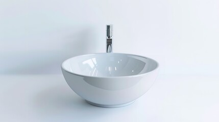 Ceramic Bathroom Sink Isolated on White Background

