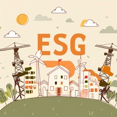 ESG, green energy, sustainable industry. Environmental, Social, and Corporate Governance concept