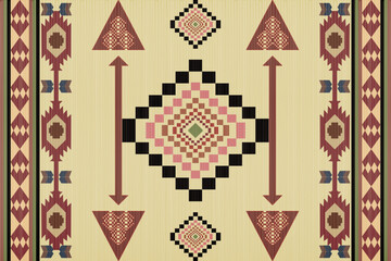 Carpet and fabric patterns combine three geometric shapes. The colors look beautiful. Can be modified to use in many ways.Carpet weave is wire used in the carpet making process to create patterns o