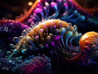 a colorful swirly structure with orange and blue colors