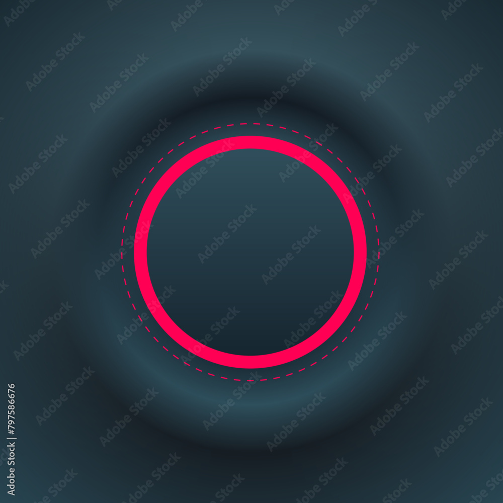 Poster gray background with 3d circle emboss, modern interesting backdrop.