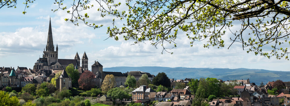 A view of the Saint-Lazare cathedral in Autun, France