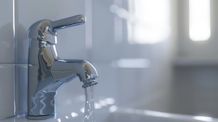 Close-up Portrait of a Water Tap Against White Background

