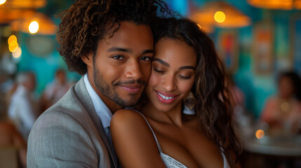 5. Whimsical Swing: In a vibrant jazz club, a fun-loving couple swings and jives to the upbeat rhythms of a swing dance. Their infectious energy and playful chemistry light up the
