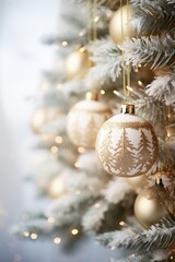 Fototapeta na wymiar Christmas ornament white tree.