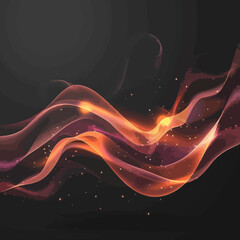 a black background with orange and red lines