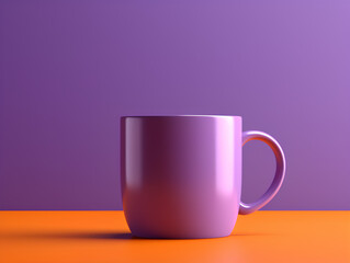 A porcelain purple mug mockup, 3d render 4k, 8k, clean, high resolution, realistic