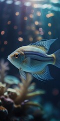 Stromateidae fish underwater background