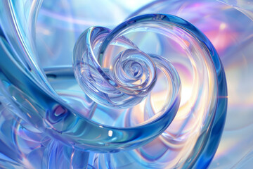 Blue Glass Swirl Abstract Art