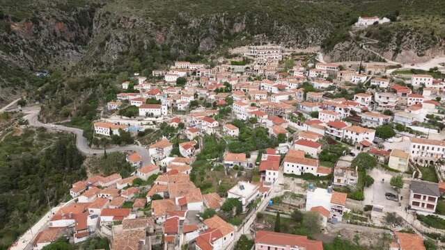 Drone Footage: Discovering the Picturesque Dhermi Old Town and its Stone Houses on Albania's Southern Coast