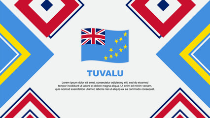 Tuvalu Flag Abstract Background Design Template. Tuvalu Independence Day Banner Wallpaper Vector Illustration. Tuvalu Independence Day