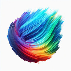 Stroke of colorful paint texture, isolated on white background