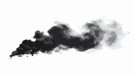 Smoke cloud exhausts trail from gas fume steam