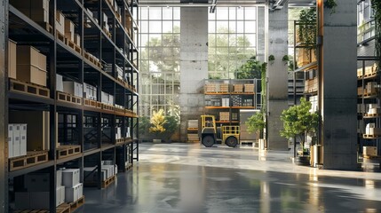 A factory warehouse area
