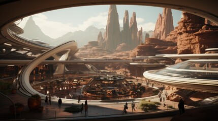 Obraz premium a portrait the breathtaking backdrop of the Martian landscape