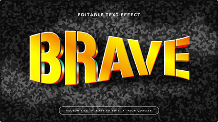 Black yellow and orange brave 3d editable text effect - font style