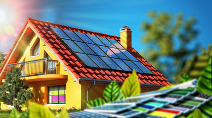 Sunny day highlights solar-powered vibrant home