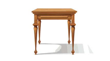 Square wooden table on high legs vector illustration