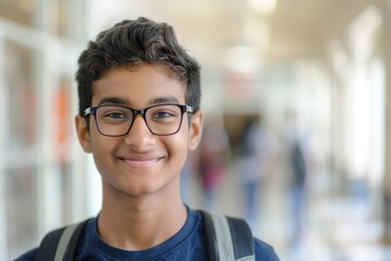 South Asian student happy photo boy.