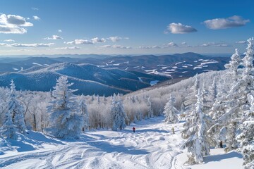Fototapeta na wymiar beautiful snow on mountain view in sunny day professional photography