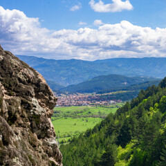 Fototapeta na wymiar View of Dobrinishte Bulgaria from the Pirin Mountains