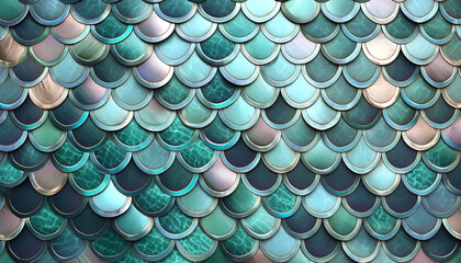 Aqua colored mermaid scales pattern