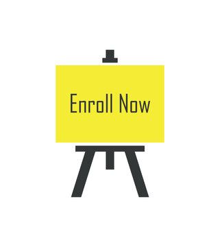 enroll now button on white background