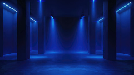 dark blue background Empty dark scene, neon lights

