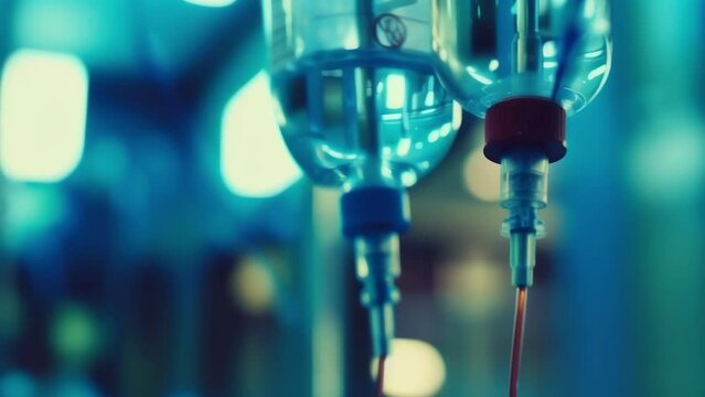 Closeup of a hospital IV bag symbolizing the use of intravenous medications in emergency situations for those experiencing ae mental health episodes. .